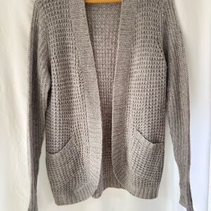RD Style | Montoya Open Front Waffle Knit Cardigan Sweater Grey | Size M |
